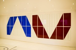 Daniel Buren - Triangles for two windows: transparent and coloured