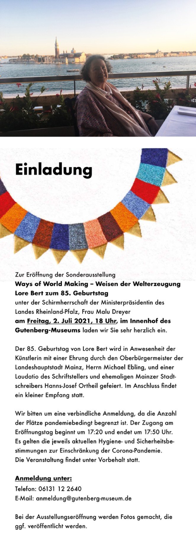 Einladung zur Ausstellung im Gutenberg-Museum