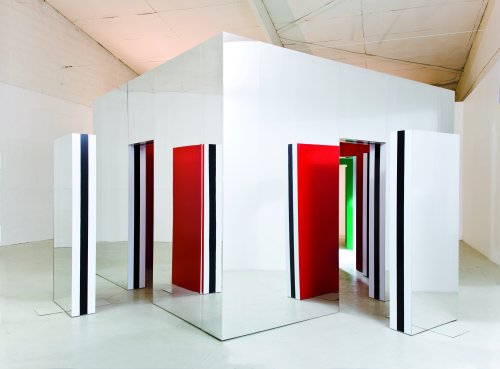 Daniel Buren - Two exploded Cabins for a Dialog