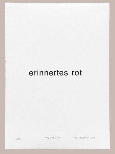 Heinz Gappmayr - erinnertes Rot