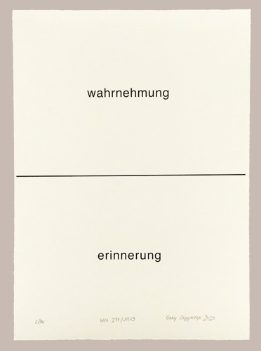 Heinz Gappmayr - Wahrnehmung Erinnerung