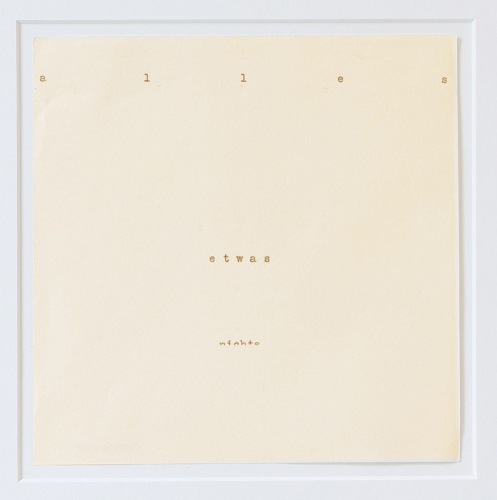 Heinz Gappmayr - alles etwas nichts