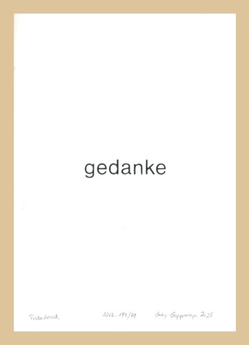 Heinz Gappmayr - gedanke