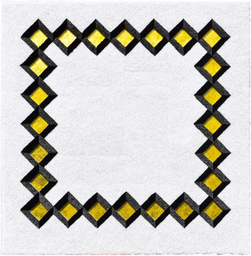 Lore Bert - Goldene Quadrate in Schwarz und Grau