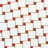 Lore Bert - Komposition mit roten Quadraten
